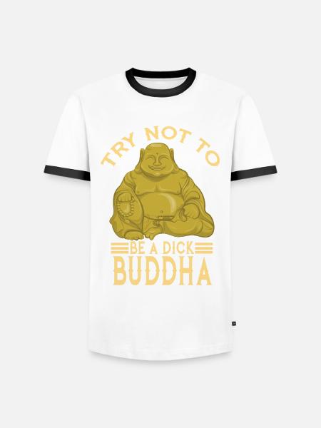 Buddha Friend Meditation Buddhismus - Männer Kontrast-T-Shirt - Weiß/Schwarz