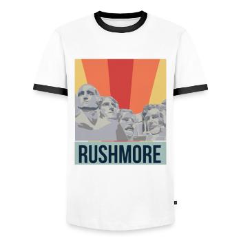 Rushmore Präsidenten Amerika Black Hills - Männer Kontrast-T-Shirt - Weiß/Schwarz - Vorne - AI Model Female 172 light (172cm) & AI Model Male 178 dark (178cm)