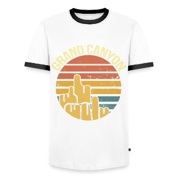 Montagnes du Grand Canyon Arizona Randonnée Colorado - T-shirt contrasté Homme - blanc/noir - Devant - AI Model Female 172 light (172cm) & AI Model Male 178 dark (178cm)