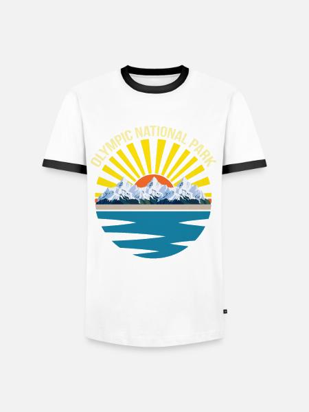 Washington Nationalpark Olymp Gebirge - Männer Kontrast-T-Shirt - Weiß/Schwarz