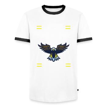 Aigle je veux fauconnerie oiseaux de proie oiseaux - T-shirt contrasté Homme - blanc/noir - Devant - AI Model Female 172 light (172cm) & AI Model Male 178 dark (178cm)