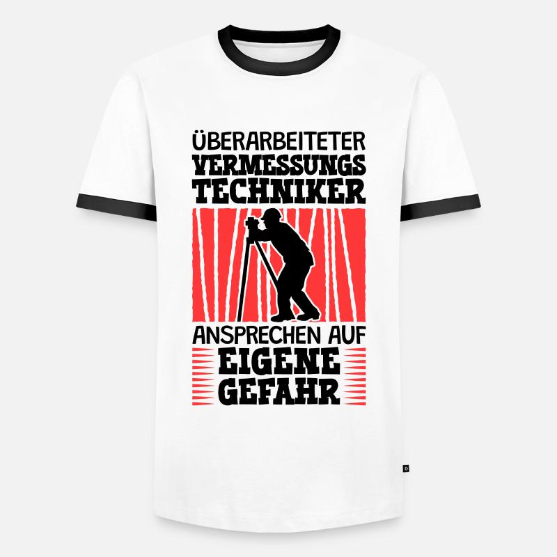 Überarbeiteter Vermessungstechniker Vermesser - Männer Kontrast-T-Shirt - Weiß/Schwarz