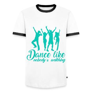 Dance Like Nobody Is Watching - Männer Kontrast-T-Shirt - Weiß/Schwarz - Vorne - AI Model Female 172 light (172cm) & AI Model Male 178 dark (178cm)