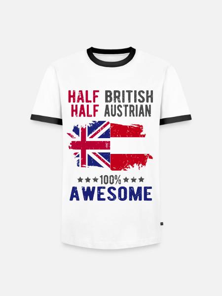 Half British Half Austrian - Men's Ringer Shirt - white/black