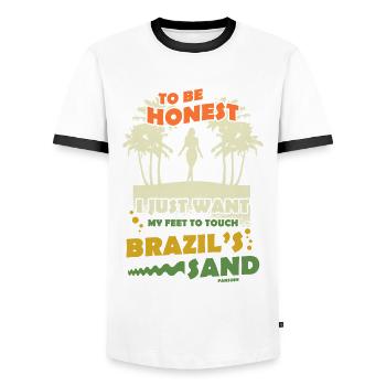 Brasilien Rio de Janeiro Südamerika Geschenk - Männer Kontrast-T-Shirt - Weiß/Schwarz - Vorne - AI Model Female 172 light (172cm) & AI Model Male 178 dark (178cm)