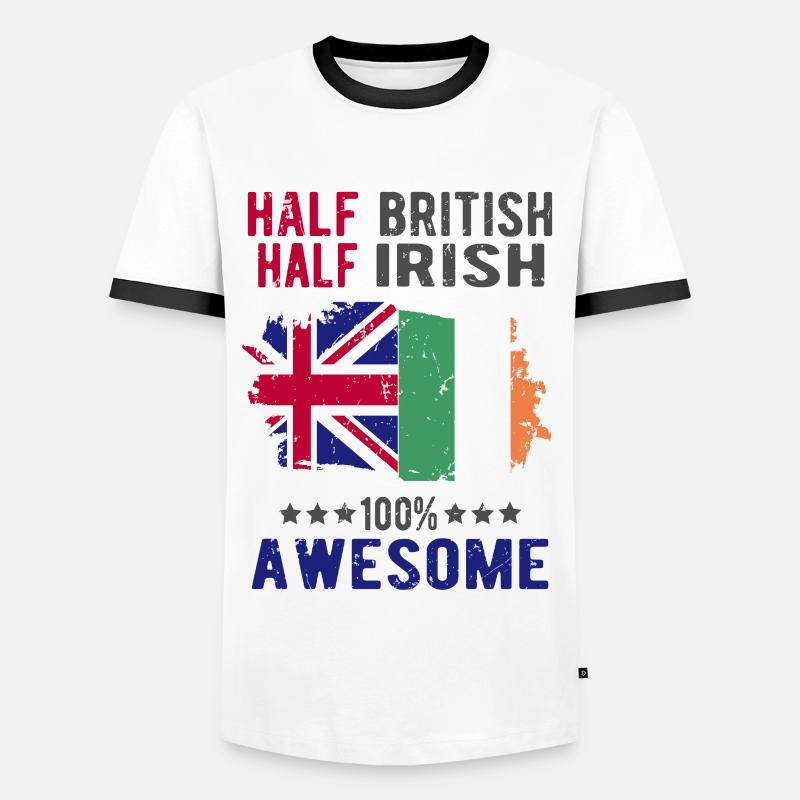 Half British Half Irish - Men's Ringer Shirt - white/black