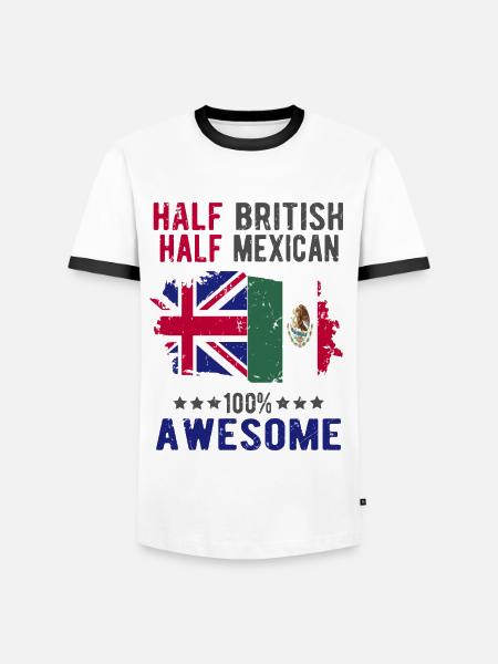 Half British Half Mexican - Men's Ringer Shirt - white/black