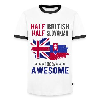 Halb Brite Halb Slowake - Männer Kontrast-T-Shirt - Weiß/Schwarz - Vorne - AI Model Female 172 light (172cm) & AI Model Male 178 dark (178cm)