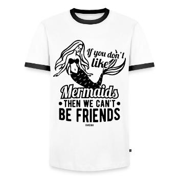 Mermaid Mädchen Nixe Meerjungfrau - Männer Kontrast-T-Shirt - Weiß/Schwarz - Vorne - AI Model Female 172 light (172cm) & AI Model Male 178 dark (178cm)