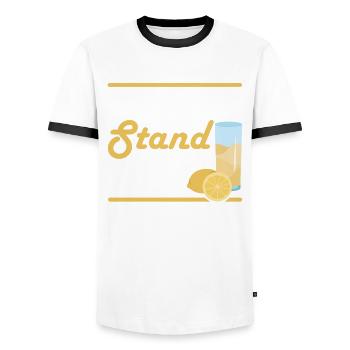 Lemonade Stand Boss Limonadenstand - Men's Ringer Shirt - white/black - Front - AI Model Female 172 light (172cm) & AI Model Male 178 dark (178cm)