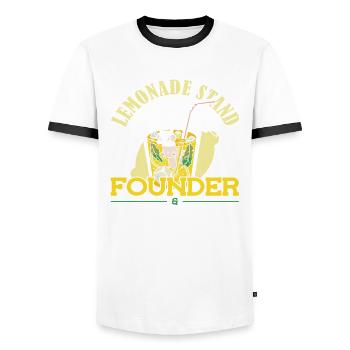 Lemonade Stand Founder and CEO Limonadenstand - Men's Ringer Shirt - white/black - Front - AI Model Female 172 light (172cm) & AI Model Male 178 dark (178cm)