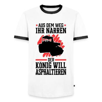 Asphaltbauer aus dem Weg Straßenbauer - Männer Kontrast-T-Shirt - Weiß/Schwarz - Vorne - AI Model Female 172 light (172cm) & AI Model Male 178 dark (178cm)