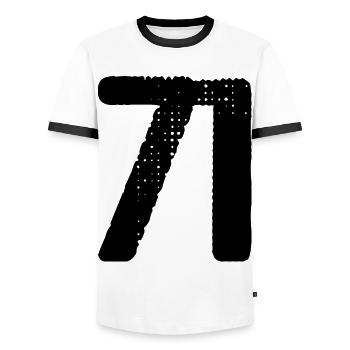 71 Zahl Trikot - Männer Kontrast-T-Shirt - Weiß/Schwarz - Vorne - AI Model Female 172 light (172cm) & AI Model Male 178 dark (178cm)