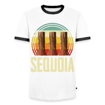 Sequoia Nationalpark Mammutbäume Wandern Natur Cam - Männer Kontrast-T-Shirt - Weiß/Schwarz - Vorne - AI Model Female 172 light (172cm) & AI Model Male 178 dark (178cm)