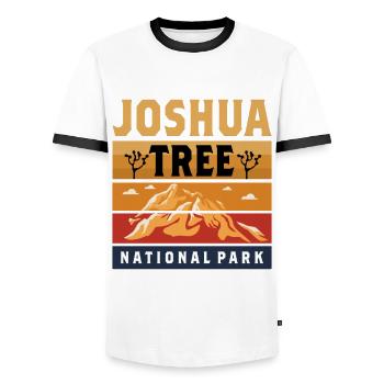 Joshua Tree National Park Camping California Walle - Men's Ringer Shirt - white/black - Front - AI Model Female 172 light (172cm) & AI Model Male 178 dark (178cm)