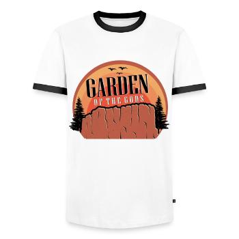 National Park Garden of the Gods Nature Lovers Colo - Men's Ringer Shirt - white/black - Front - AI Model Female 172 light (172cm) & AI Model Male 178 dark (178cm)