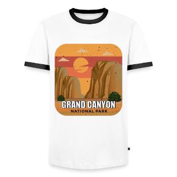 Parc national du Grand Canyon Camping Colorado Randonnée - T-shirt contrasté Homme - blanc/noir - Devant - AI Model Female 172 light (172cm) & AI Model Male 178 dark (178cm)