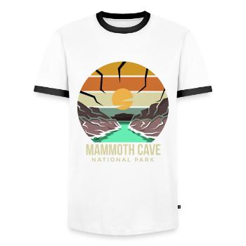 Souvenir Höhle Kentucky Mammoth Cave Nationalpark - Männer Kontrast-T-Shirt - Weiß/Schwarz - Vorne - AI Model Female 172 light (172cm) & AI Model Male 178 dark (178cm)