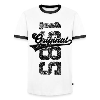 41ST BIRTHDAY ORIGINAL 1985 - Men's Ringer Shirt - white/black - Front - AI Model Female 172 light (172cm) & AI Model Male 178 dark (178cm)
