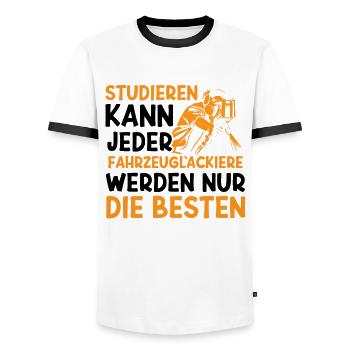 Fahrzeuglackierer werden nur die Besten - Männer Kontrast-T-Shirt - Weiß/Schwarz - Vorne - AI Model Female 172 light (172cm) & AI Model Male 178 dark (178cm)