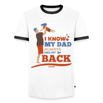 Father and daughter - Men's Ringer Shirt - white/black - Front - AI Model Female 172 light (172cm) & AI Model Male 178 dark (178cm)