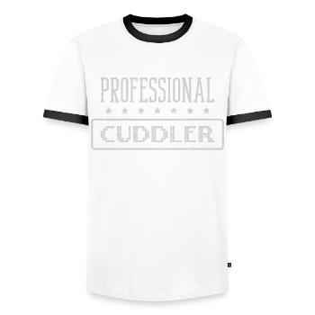 Câlin professionnel pour un câlin câlin - T-shirt contrasté Homme - blanc/noir - Devant - AI Model Female 172 light (172cm) & AI Model Male 178 dark (178cm)