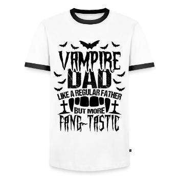 Vampire Dad Halloween - Men's Ringer Shirt - white/black - Front - AI Model Female 172 light (172cm) & AI Model Male 178 dark (178cm)