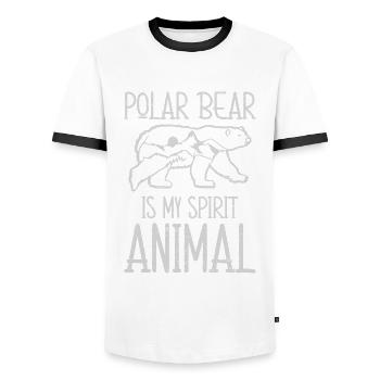 L’ours polaire est mon animal faune ourson - T-shirt contrasté Homme - blanc/noir - Devant - AI Model Female 172 light (172cm) & AI Model Male 178 dark (178cm)