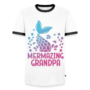 Erstaunlicher Großvater Fantasie Meerjungfrau - Männer Kontrast-T-Shirt - Weiß/Schwarz - Vorne - AI Model Female 172 light (172cm) & AI Model Male 178 dark (178cm)