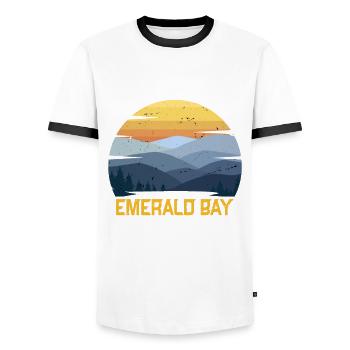 State Park Kalifornien Emerald Bay Camping Nevada - Männer Kontrast-T-Shirt - Weiß/Schwarz - Vorne - AI Model Female 172 light (172cm) & AI Model Male 178 dark (178cm)