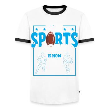 Diese Sportlegende Ist Jetzt 23, Rugbyspiel 23. - Männer Kontrast-T-Shirt - Weiß/Schwarz - Vorne - AI Model Female 172 light (172cm) & AI Model Male 178 dark (178cm)