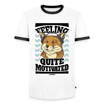 Motivation - Männer Kontrast-T-Shirt - Weiß/Schwarz - Vorne - AI Model Female 172 light (172cm) & AI Model Male 178 dark (178cm)