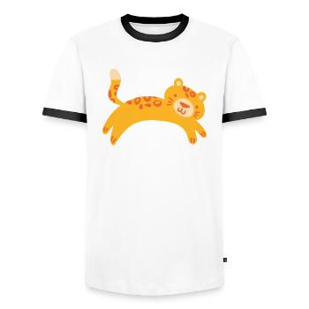 Trop vite pour votre propre bien - T-shirt contrasté Homme - blanc/noir - Devant - AI Model Female 172 light (172cm) & AI Model Male 178 dark (178cm)