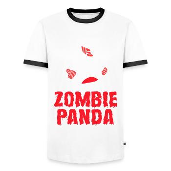 Panda animaux mignons pandas en bambou - T-shirt contrasté Homme - blanc/noir - Devant - AI Model Female 172 light (172cm) & AI Model Male 178 dark (178cm)