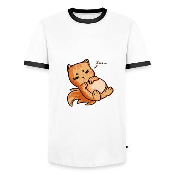Easily Distracted By Cats - Men's Ringer Shirt - white/black - Front - AI Model Female 172 light (172cm) & AI Model Male 178 dark (178cm)