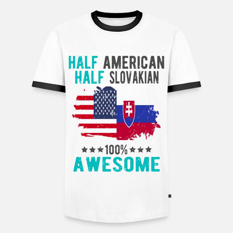 Half American Half Slovak - Men's Ringer Shirt - white/black