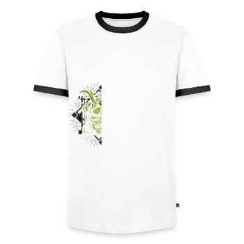 Citation de samouraï guerrier japonais Japon ninja - T-shirt contrasté Homme - blanc/noir - Devant - AI Model Female 172 light (172cm) & AI Model Male 178 dark (178cm)
