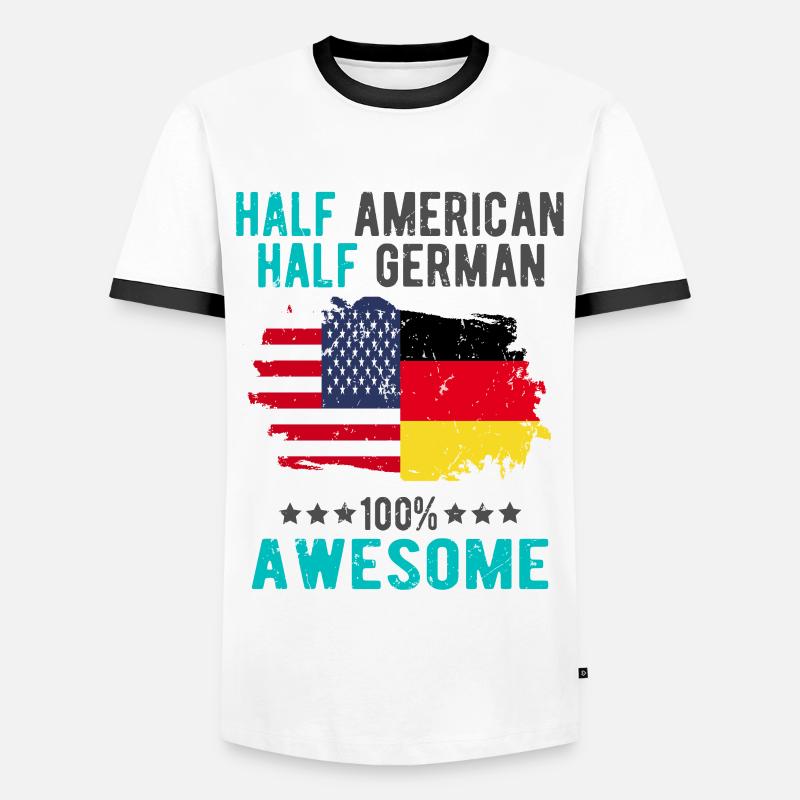 Half American Half German - Men's Ringer Shirt - white/black