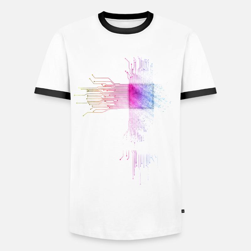 Programmer CPU Motif - Men's Ringer Shirt - white/black