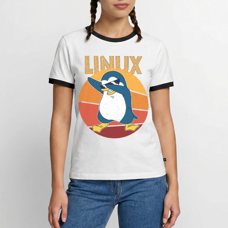 Linux Admin Cool Penguin Nerd Informatics Men's Ringer Shirt