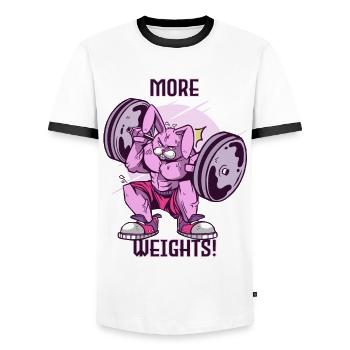 Gym Rabbit More Weights Training Motivati - Men's Ringer Shirt - white/black - Front - AI Model Female 172 light (172cm) & AI Model Male 178 dark (178cm)