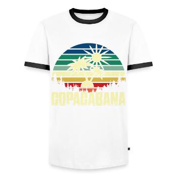 Rio Beach Copacabana Holiday Palms Summer Sun Bra - T-shirt contrasté Homme - blanc/noir - Devant - AI Model Female 172 light (172cm) & AI Model Male 178 dark (178cm)