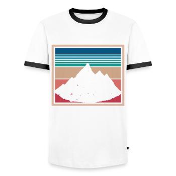 Alpen Matterhorn Schweiz Souvenir Ski Zermatt Skif - Männer Kontrast-T-Shirt - Weiß/Schwarz - Vorne - AI Model Female 172 light (172cm) & AI Model Male 178 dark (178cm)