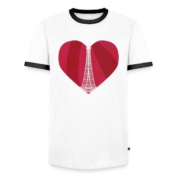 Bring mich nach Paris Eiffelturm Love France Souve - Männer Kontrast-T-Shirt - Weiß/Schwarz - Vorne - AI Model Female 172 light (172cm) & AI Model Male 178 dark (178cm)
