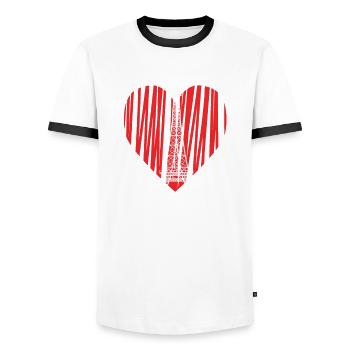 Eiffelturm-Liebe Bring mich nach Paris Frankreich - Männer Kontrast-T-Shirt - Weiß/Schwarz - Vorne - AI Model Female 172 light (172cm) & AI Model Male 178 dark (178cm)