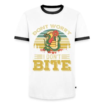 Serpents mordeurs serpents venimeux serpents venimeux - T-shirt contrasté Homme - blanc/noir - Devant - AI Model Female 172 light (172cm) & AI Model Male 178 dark (178cm)