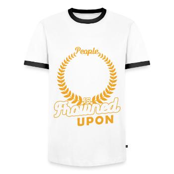 I Bake Because Punching People Frowned Upon Backen - Men's Ringer Shirt - white/black - Front - AI Model Female 172 light (172cm) & AI Model Male 178 dark (178cm)