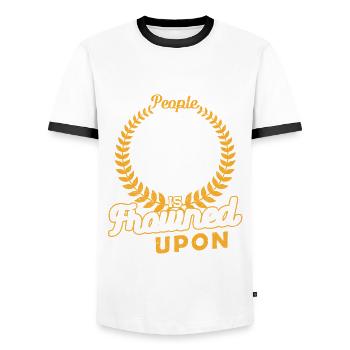 I Bake Because Punching People Frowned Upon Backen - Men's Ringer Shirt - white/black - Front - AI Model Female 172 light (172cm) & AI Model Male 178 dark (178cm)