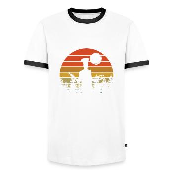 I Bake Because Punching People Frowned Upon Backen - Men's Ringer Shirt - white/black - Front - AI Model Female 172 light (172cm) & AI Model Male 178 dark (178cm)