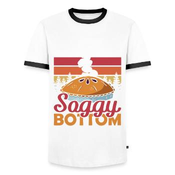 Cake Nobody Likes a Soggy Bottom Baking - Men's Ringer Shirt - white/black - Front - AI Model Female 172 light (172cm) & AI Model Male 178 dark (178cm)